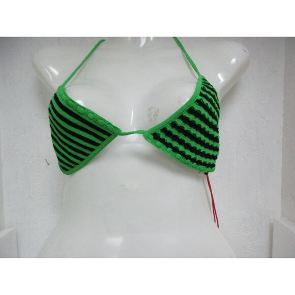 SOLID & STRIPED Other - Solid & Striped The Iris Crochet Bikini Top Blackout & Parakeet Small New
